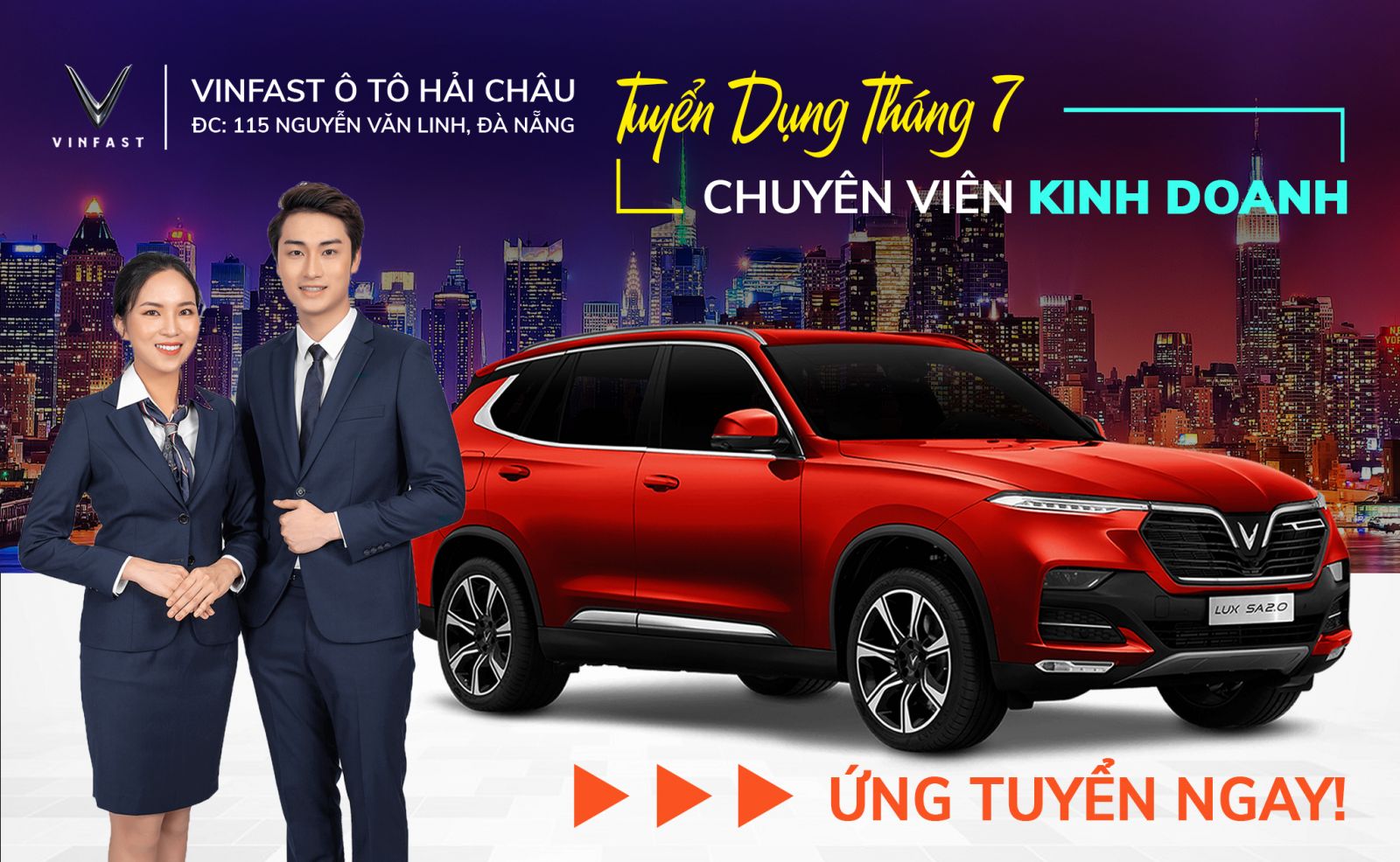 ĐẠI LÝ VINFAST Ô TÔ HẢI CHÂU ĐÀ NẴNG TUYỂN DỤNG NHÂN VIÊN KINH DOANH T7/2021